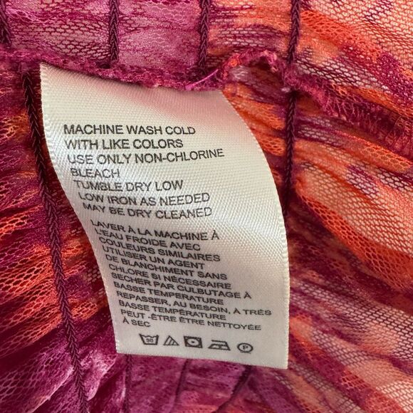 Free People Hello There sheer ruched mock-neck top red orange mesh | medium - Picture 10 of 13